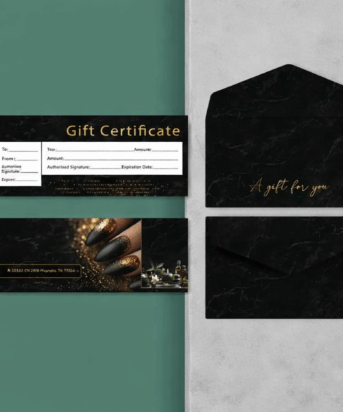 Gift Voucher Spa Tông Đen Luxury – Phiếu Quà Tặng Spa Cao Cấp