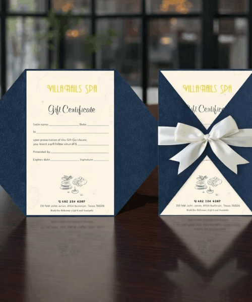 Gift Voucher Villa Spa Dạng Thiệp Mời – Phiếu Quà Tặng Spa Cao Cấp