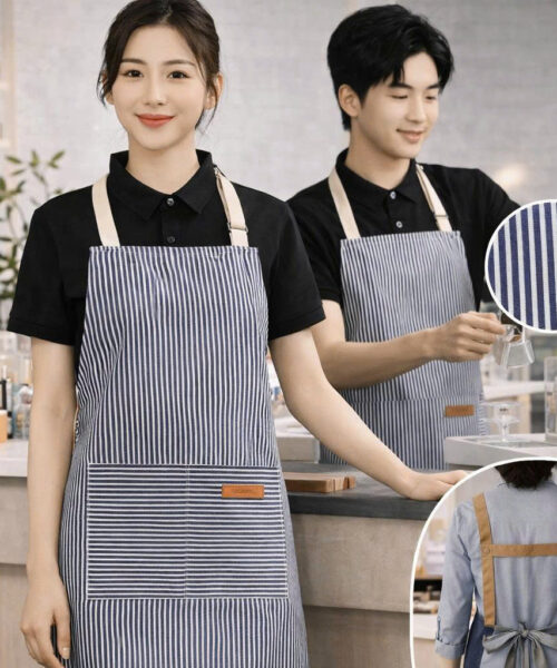 Tạp dề kẻ sọc phong cách Hàn