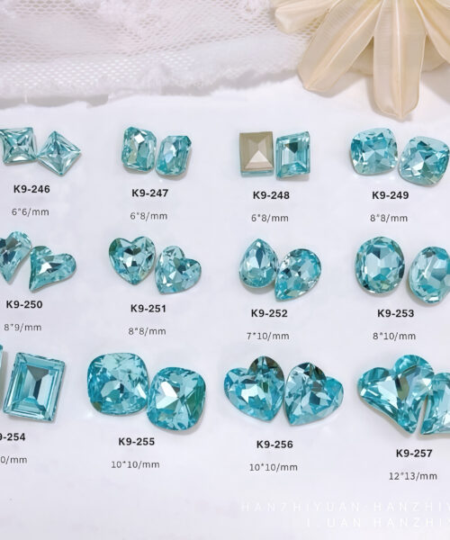Charm Pha Lê K9 Xanh Biển Đính Đá Cao Cấp